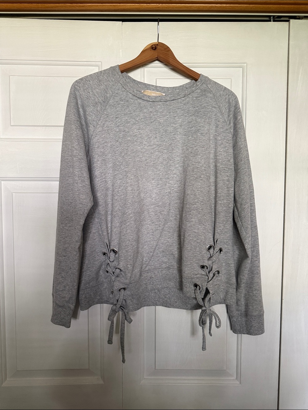 MICHAEL Michael Kors Light Gray Lace-Up Side Sweatshirt